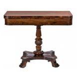 A VICTORIAN ROSEWOOD TEA TABLE, C1840 73.5cm h; 44.5 x 91.5cm ++Top slightly water stained, small