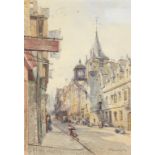 JOHN FULLEYLOVE, RI (1847-1908) THE CANONGATE TOLBOOTH EDINBURGH LOOKING WEST signed, watercolour,