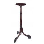 A DUTCH MAHOGANY TORCHERE, POSSIBLY18TH C 90cm h ++Old repair to the top