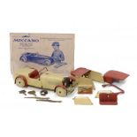 MECCANO. MOTOR CAR CONSTRUCTOR OUTFIT NO 1, 1930S cream and red with Meccano Ltd transfer, with