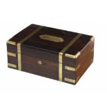 A GEORGE IV BRASS BOUND ROSEWOOD DRESSING CASE, C1830 the scarlet morocco lined interior with