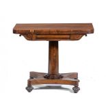 A VICTORIAN ROSEWOOD CARD TABLE, C1850 76cm h; 45 x 92cm ++One or two minor veneer chips to the edge
