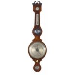 A VICTORIAN MAHOGANY AND LINE INLAID BAROMETER, S SALKIND NORTH WALSHAM, 19TH C 109cm h ++In