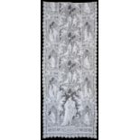 'FAUST'. A NOTTINGHAM LACE PANEL OF EXHIBITION QUALITY BY SIMON, MAY & CO, LATE 19TH C of curtain