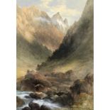 ROBERT TUCKER (1807-1891) PIC DU MIDI D'OSSAU, PYRENEES signed, watercolour, 40.5 x 29cm ++In fine