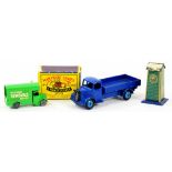 DIECAST TOYS. DINKY, AUSTIN TRUCK 30J, MATCHBOX REMOVALS VAN, BOXED AND A DINKY TINPLATE R.A.C