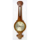 A VICTORIAN MAHOGANY BAROMETER THE SILVERED DIAL INSCRIBED GRAY MARKET PLACE LEICESTER, WITH ALCOHOL