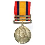 QUEEN'S SOUTH AFRICA MEDAL TWO CLASPS TUGELA HEIGHTS AND RELIEF OF LADYSMITH 2309 PTE R. LOLLEY W.