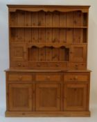 A late 20th century pine dresser,
