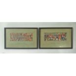 A pair of Stevengraph pictures of Wellington and Blucker and The Death of Nelson, each 6cm x 17cm,