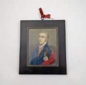 N. Smarth
Portrait miniature of the Duke of Wellington
Watercolour on ivory
Signed mid right
13.