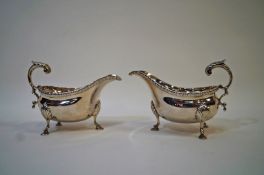 A pair of silver sauce boats, by James Dixon & Sons, Sheffield 1921,