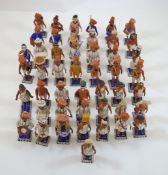 A set of forty eight early 20th century Indian papier mache figures each depicting a different