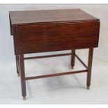 A 19th century mahogany Pembroke table with one frieze drawer on chamfered legs,