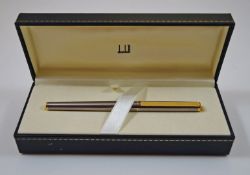 Dunhill stainless steel fountain pen, 18ct gold medium nib, converter/cartridge fill,