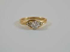 A diamond ring, stamped '585',