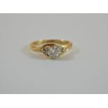 A diamond ring, stamped '585',