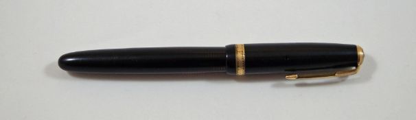 A Parker Blue Diamond black vacumatic fountain pen