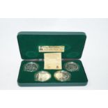 A 1980 Olympic silver coin set by Pobjoy Mint Limited,