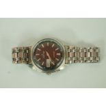 Seiko, Bell-Matic, a gentleman's stainless steel alarm wrist watch,