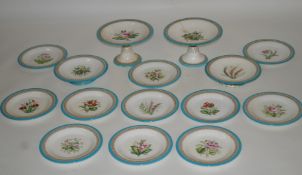 A late 19th century Worcester porcelain dessert service,