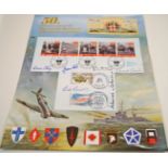 A 50th anniversary D-Day commemorative first day cover, signed by seven including Bill Reid VC,