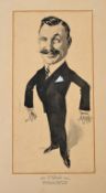 C. Wade, circa 1936
Caricature 
Bodycolour
Mount inscribed Presented to Geo. H. Bassant Esq.