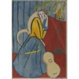 Impressionist style
Lady with a guitar
Watercolour
Signed and dated lower right Mary Dawe 48?
28cm