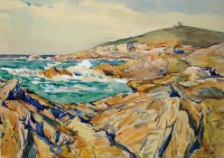 Murray Urquhart (1880 - 1972)
Cornish Coastline
Pencil and watercolour
Signed lower right and