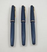 Three Parker 17 Lady fountain pens,