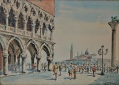 Pietro Giovecchi (1913 - 1989)
Saint Marks Square Venice
Watercolour
Signed lower right
48cm x 67cm