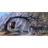 Paul Monteagle
Lions in a landscape
Oil on canvas
Signed lower left
45.