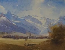 Oswald Rampl (1911 - 1991)
Town with mountains beyond
Watercolour
Signed and dated 1967 lower