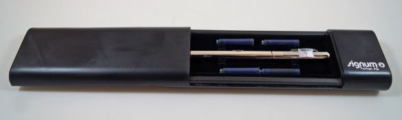 A Pelikan 1980s Signum fountain pen, silver plated, fine nib,