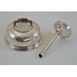 A George III silver wine funnel, possibly Thomas Hayter, London 1787, of usual two piece design,