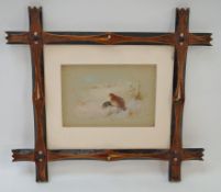 James Stinton
A partridge in a landscape
Watercolour and bodycolour
Signed lower right
13.