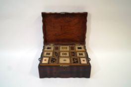 A 19th century Indian rosewood two handled spice box,