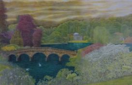 Matthew Grayson
Stourhead Gardens with an approaching storm
Coloured lithograph
Artists proof 16/20,