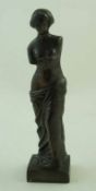 A bronze figure of Venus De Milo on square plinth,
