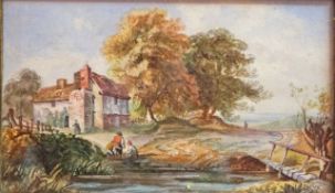 After David Cox
Farmhouse by a stream
Watercolour
Bears signature lower right D. Cox
17.