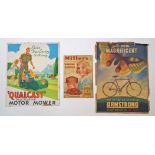 Three original advertising posters, to include Armstrong Cycles,