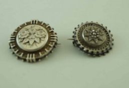 Two Victorian silver brooches, one with locket back,