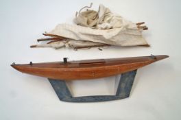 A decorative pond yacht and sails with double joined head,
