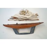 A decorative pond yacht and sails with double joined head,