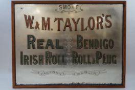 A large pub advertising mirror "W & M Taylor's Real Bendigo Irish Roll, Roll and Plug",