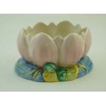 A Clarice Cliff Newport pottery planter in the form of a waterlily, printed factory marks,