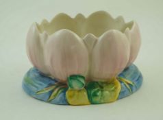 A Clarice Cliff Newport pottery planter in the form of a waterlily, printed factory marks,