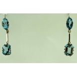 A pair of aquamarine drop earrings,