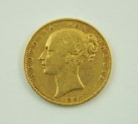 A 1868 full gold sovereign,