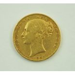 A 1868 full gold sovereign,